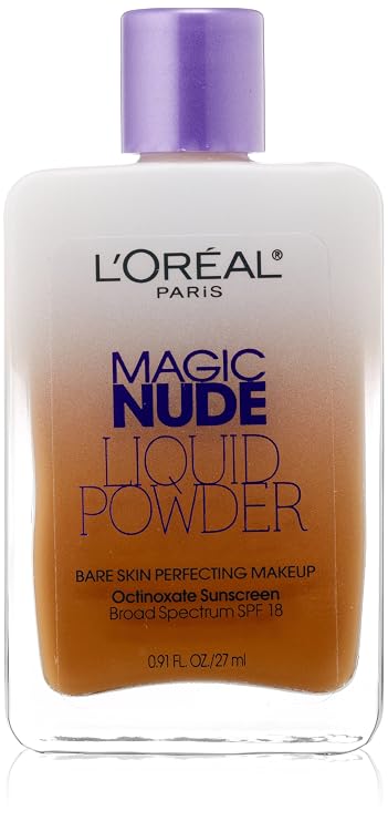 LOreal Paris Magic Nude Liquid Powder Bare Skin Perfecting Makeup SPF 18, Classic Tan, 0.91 Ounces