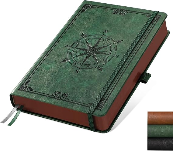 A5 Lined Journal Notebook, 320 Pages, Hardcover, Dark Green