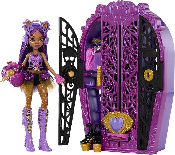 Monster High Skulltimate Secrets Clawdeen Wolf Doll with Wardrobe and 19 Fashion Surprise Accessories, Toy +4 Years (HXH85)