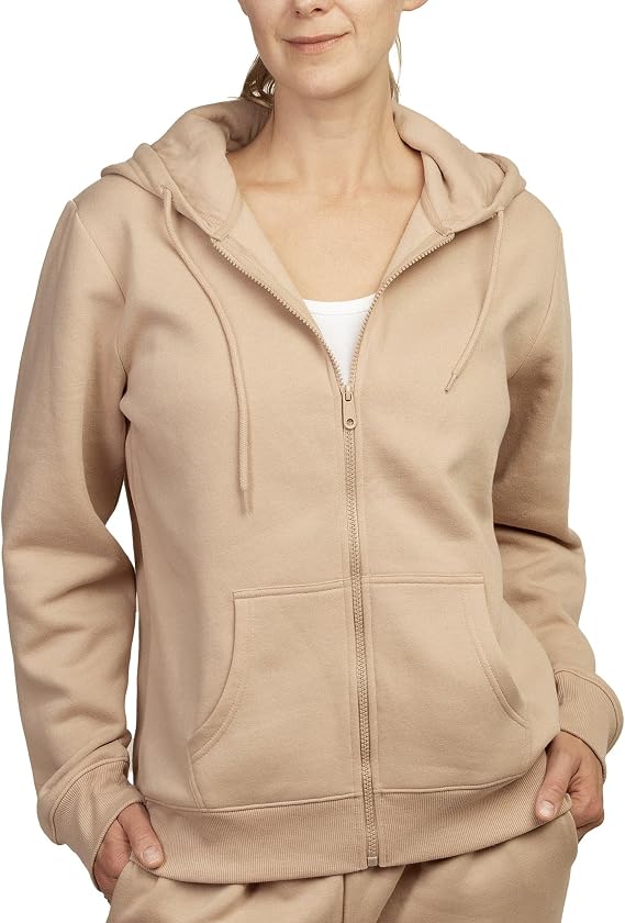 Sofra Women's Cotton Fleece Hoodie Jacket