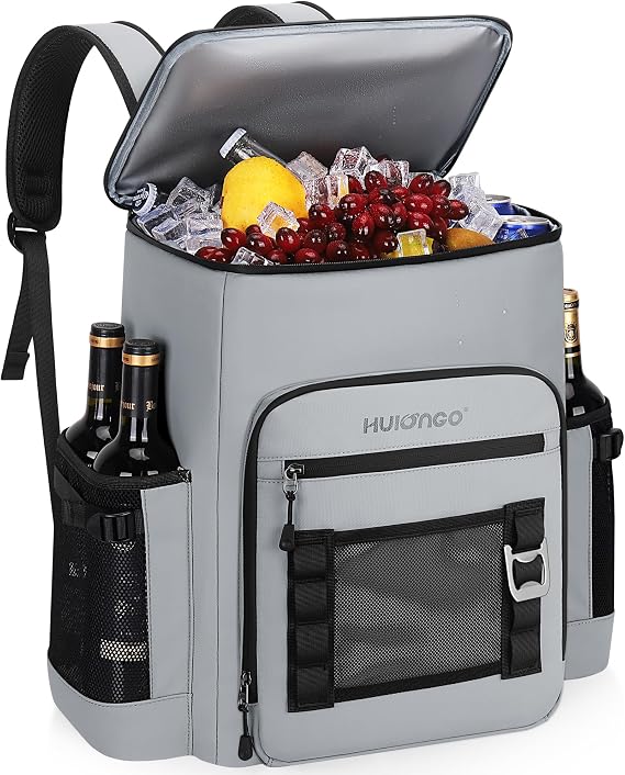 Hulongo Insulated Cooler Backpack, 52cans, 30L | Leakproof, Soft, Lightweight, for Beach, Picnic, Camping, Hiking, Fishing, Travel