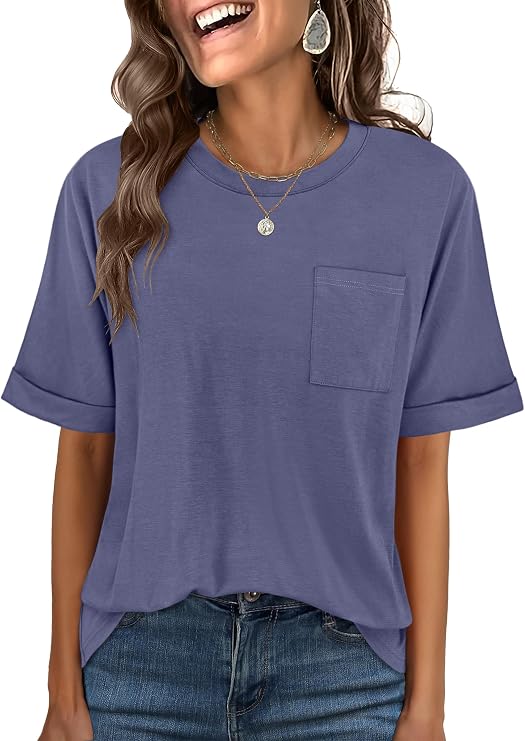 ANRABESS Womens Tops Short Sleeve Oversized T Shirts