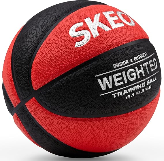 SKEO 3lb Weighted Basketball 29.5" Trainer Heavy Basketball Composite Indoor Outdoor Training Ball Improve Ball Handling Dribble and Rebound Skills Deflated, Size 7