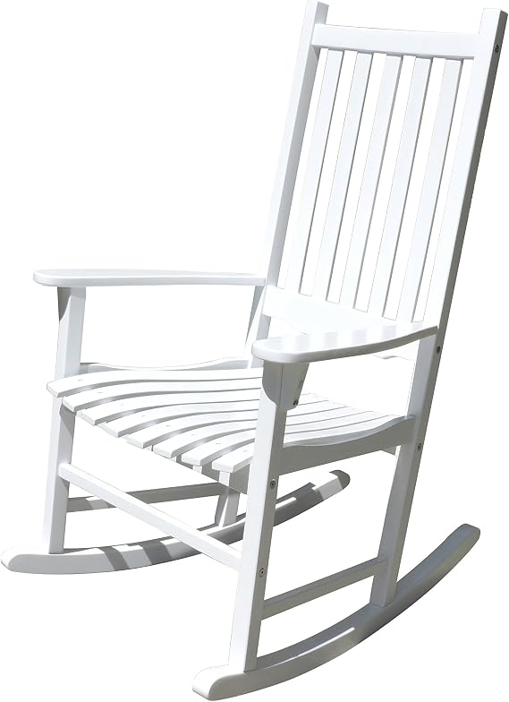 White Porch Rocker/Rocking Chair Acacia Wood