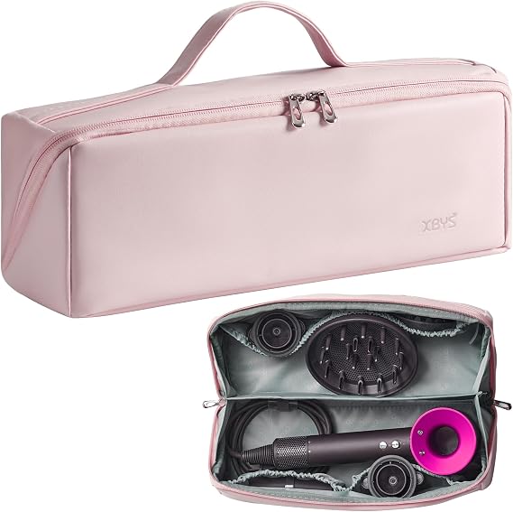 Veki Travel Storage Bag for Dyson Airwrap, Hair Tool Bag for Shark, Pink