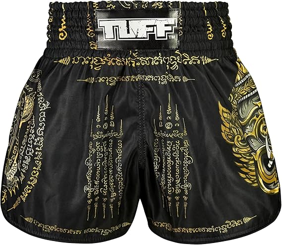 Tuff Sport Muay Thai Boxing Shorts, Retro Classic Slim Cut MMA Kickboxing Workout Set