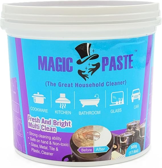Magic PasteTM All Purpose Cleaning Paste Multi Surface Cleaner for Kitchen, Bathroom, Stove, Sink, Cookware & Tough Stains Natural Cleaning Paste for Grease, Grime & Hard Water Marks