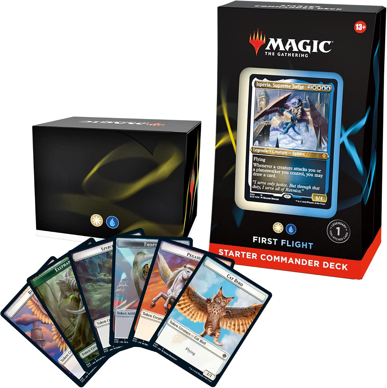 Magic The Gathering The Gathering Starter Commander Deck - First Flight White-Blue, for ages 13