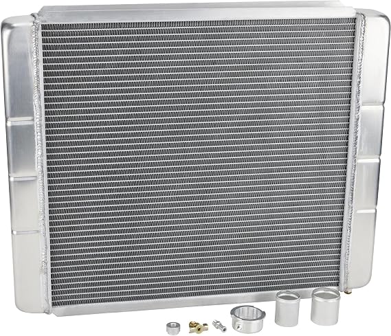 Universal Aluminum Radiator, 24 x 19 Inch, 2-Row Core, U-Weld-It Custom Kit