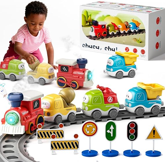 Dimoarch Electric Train Set for Toddlers 1 2 3 4 Year Old Boy Girl