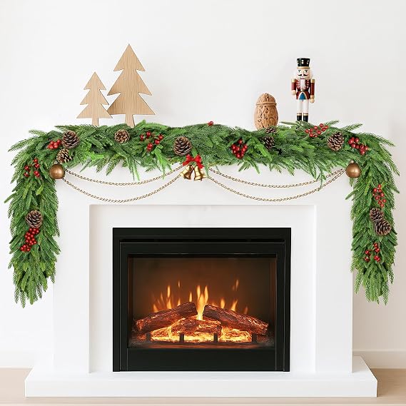 Smilfree Christmas Norfolk Pine Garland: 6 FT Artificial Realistic Garland