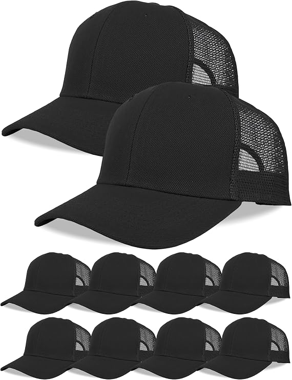 10 Pack Blank Mesh Trucker Hats Bulk Blank Baseball Cap Adjustable Snapback for Men Women