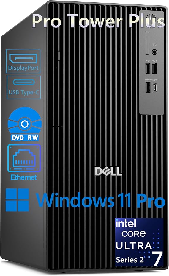 Dell Pro Tower Plus Core Ultra 7 265 16GB DDR5 1TB SSD Desktop Computer