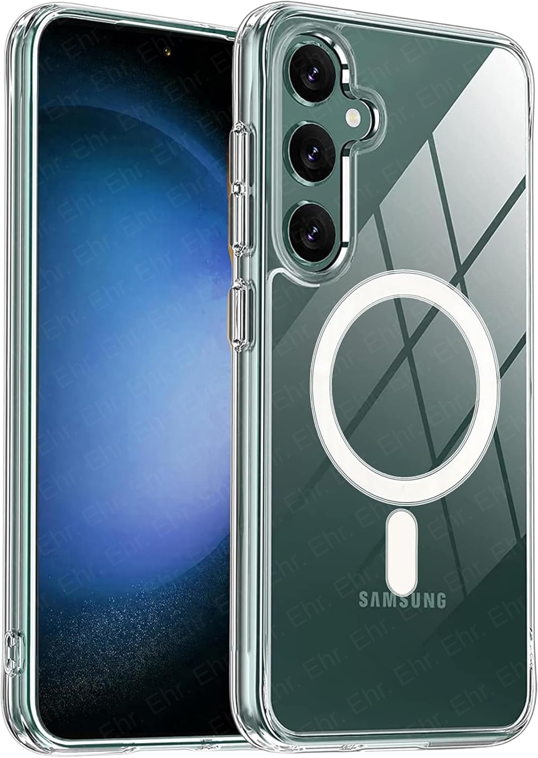 Ehr. Transparent Case with Magsafe Wireless Charging Feature with Samsung Galaxy S23 FE Compatible Camera Protection Transparent, Samsung Galaxy S23 FE