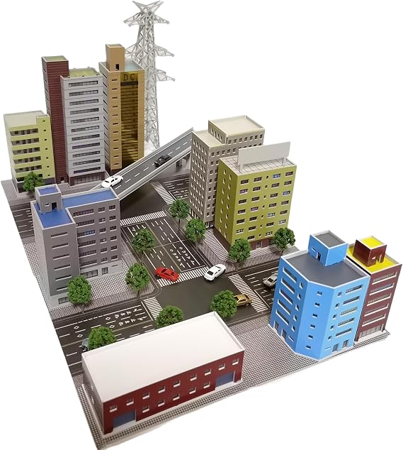 Mycity Architectural Model, Suitable for Matching Godzilla and Ultraman Themed Architectural Scenes, 1/300 Micro City (B)