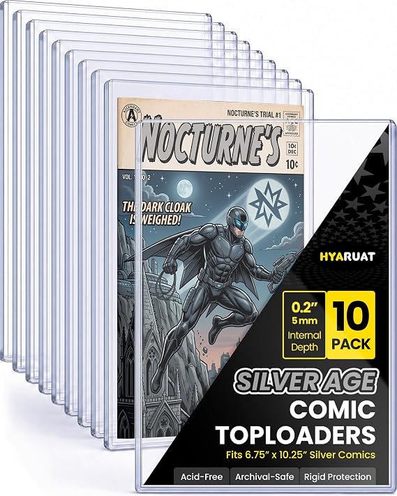 10 Pack Comic Book Top Loaders for Silver Age and Current Comics