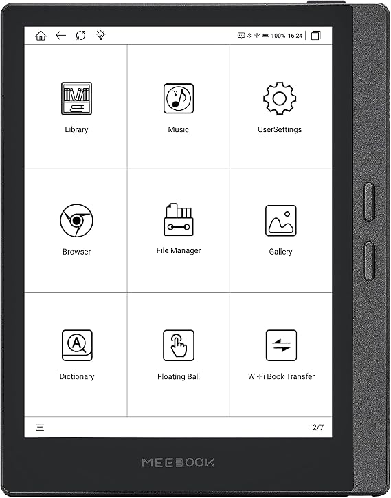 2023 MEEBOOK M7, 6.8 inch e-ink reader + Carta 1200 300 PPI+ Pocket Size + Quad Core 1.8 GHz Processor + 3GB RAM+ 32GB Internal Storage, Android 11, Wifi, Blutooth, Speaker, Micro SD Card Slot E-reader body + USB Cable + Free Jelly case