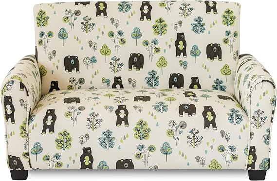 Toddler Upholstered Sofa (Bears & Trees Print)