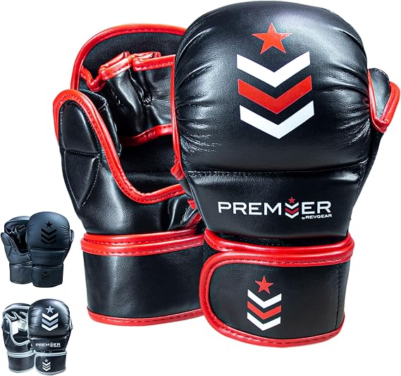 Revgear 7Oz MMA Gloves: Premium Faux Leather Workout Gloves for Men/Women