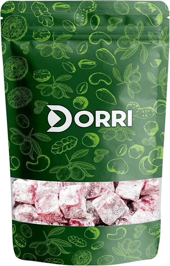Dorri - Turkish Delight Rose with Pistachio 350g | Handmade, Premium Quality Lokum, Party Snack, Turkish Delight Gift, Gluten Free (Available from 100g to 5kg)
