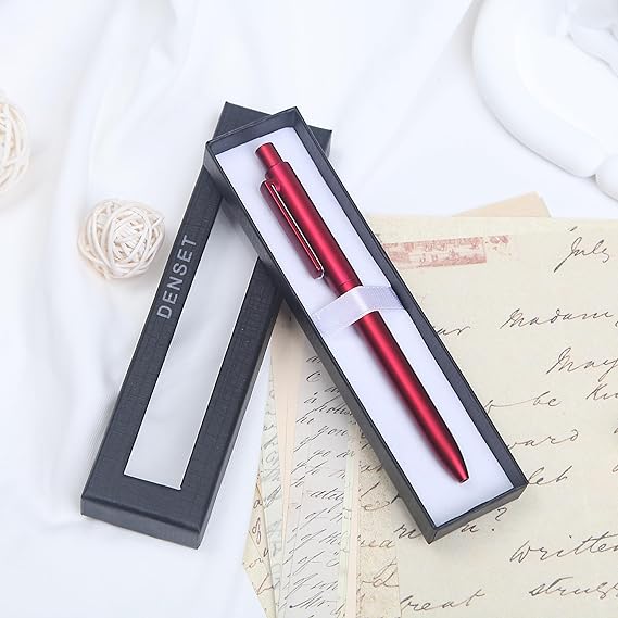 Premium Ballpoint Pens, Red pen-holder, with Elegant Gift Box Packaging 1-Pack (0.7mm)
