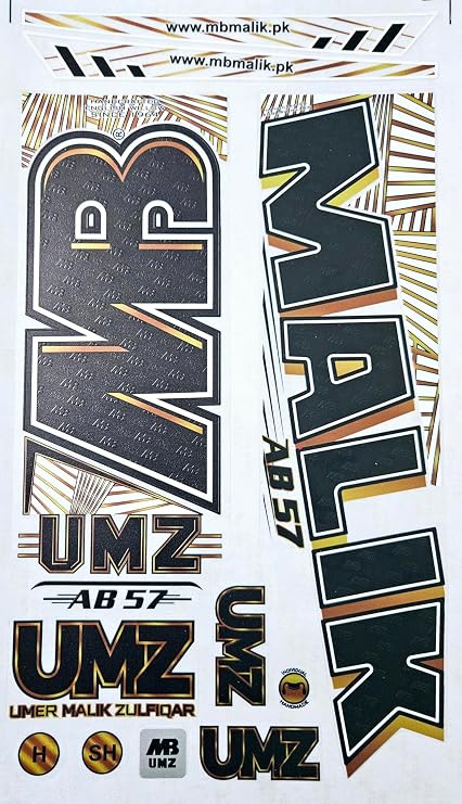 AYN Cricket Bat Sticker 4D Digital Embossed English Willow Fiber Tape Sports Accessories Protection, MB UMZ Black