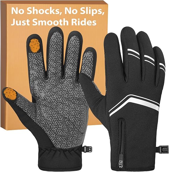 RIGWARL Winter Cycling Gloves for Men and Women, Bike Gloves for Men Cycling, Warm Bicycle Glove for Riding Running Hiking