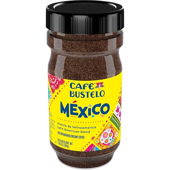 Cafe Bustelo Cafe de Mexico Latin American Blend Dark Roast Instant Coffee, 7.05 Ounce (Packaging May Vary)