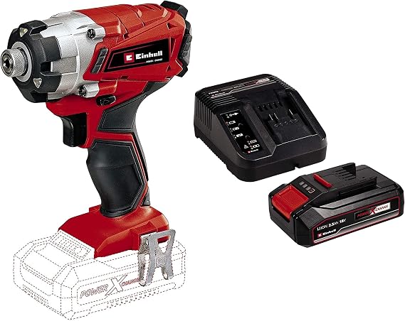 Einhell TE-CI 18/1 Li - Solo, Akülü Darbeli Vidalama ve Einhell 18V 2,5 Ah PXC Starter Kit (Başlangıç Seti)