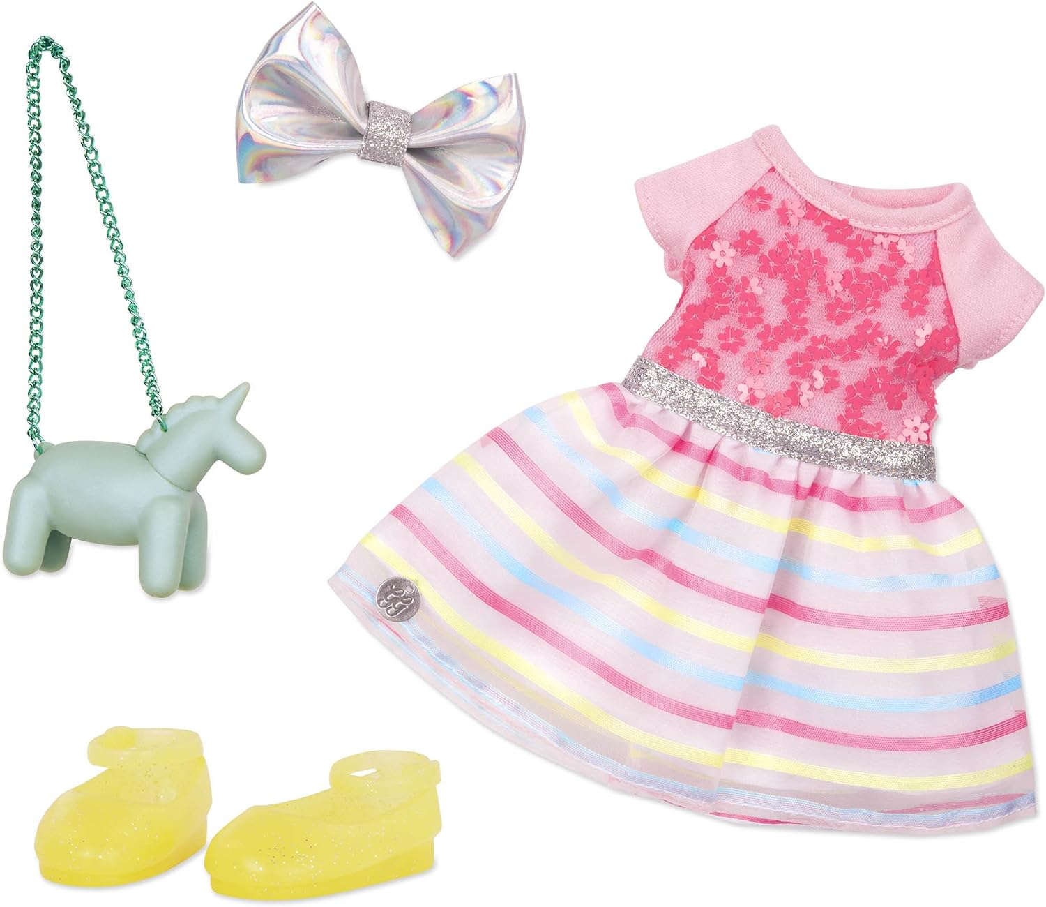 Battat Glitter Girls - Sparkle Blooming Clothes - 14 Inch Doll Clothes - Toys Clothes & Accessories for Girls Ages 3 Pink Dress 1