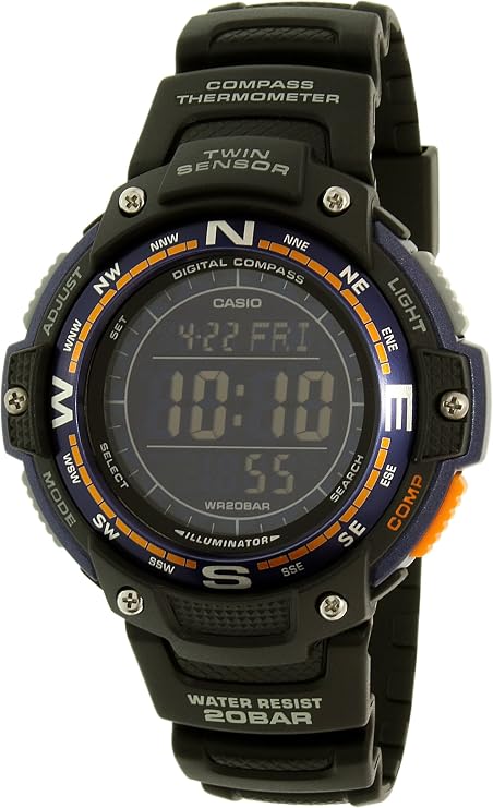 Casio Men's Digital Watch Sports Gear Twin Sensor Digital Compass Thermometer SGW-100-2BER