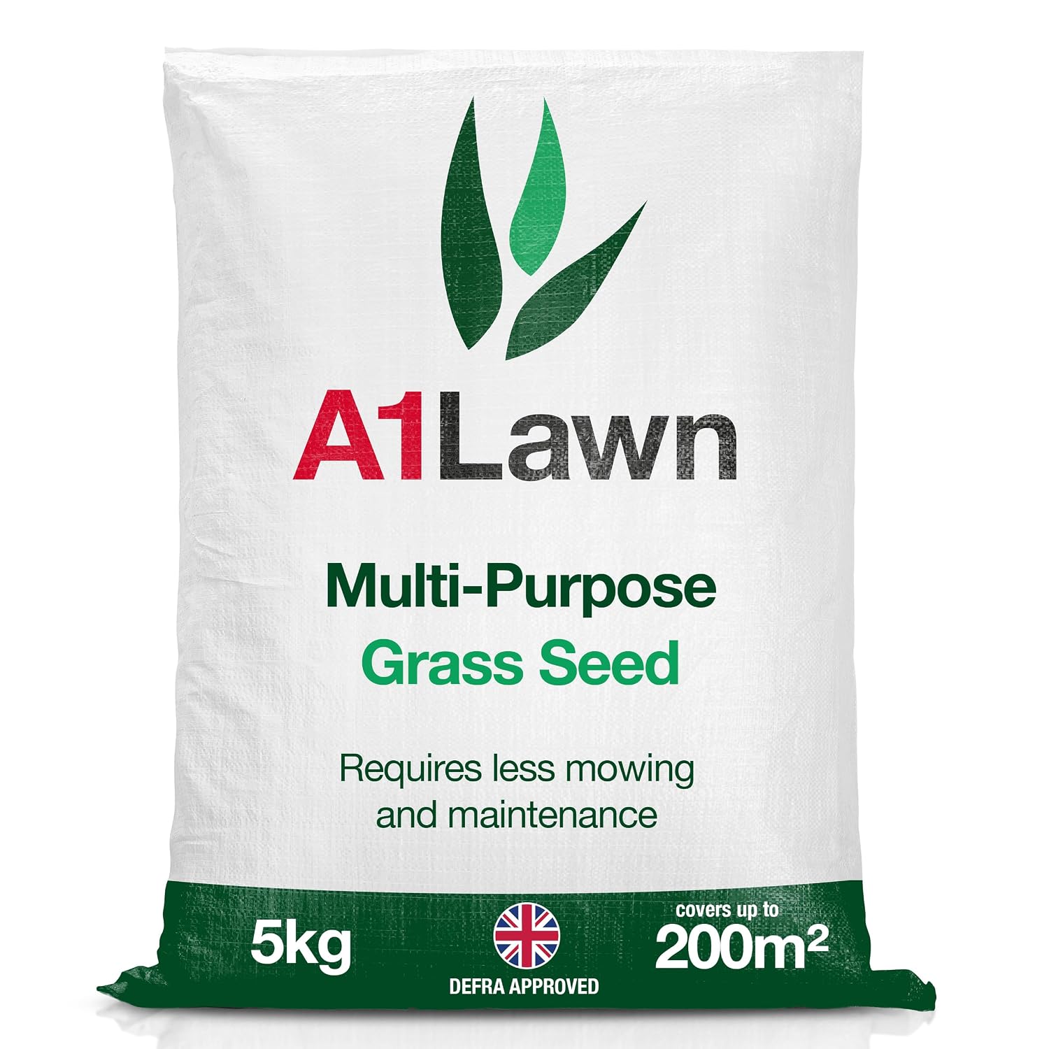 A1 Lawn, Multi-Purpose Grass Seed - Fast Growing, Hard-Wearing Lawn, DEFRA Approved, 5kg