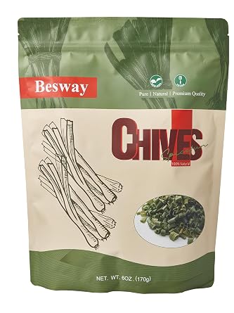 Besway Chives 6 oz(170g), Premium Dried Green Chives - Perfectly Chopped for Culinary Use, 100% Natural