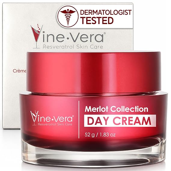 Vine Vera Merlot Day Cream - with Shea Butter & Oat Protein - 1.83 Oz