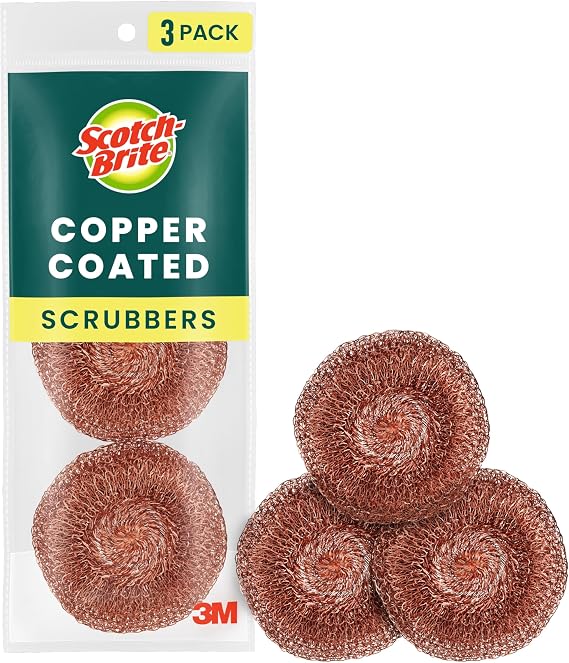 Scotch-Brite Copper Coated Scrubbers, 3 Pack