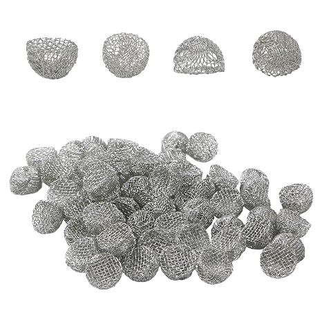 60Pcs Pipe Gauze, Tapered Screens Filter, 16mm Bowl Mesh Gauzes Filter, Reusable Mesh Bowl Screens for Household, Laboratory, Industrial
