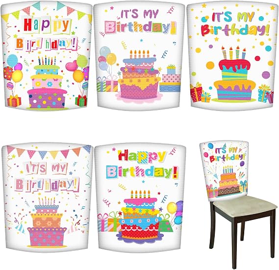 6 Pcs Birthday Chair Covers for Classroom 20x24 Inch Happy Birthdays Seat Cover Colorful Chair Back Covers Reusable Classroom Seat Decorations for Back to School Party Decor(It's My Birthday)