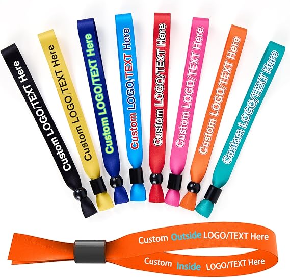 Personalized Cloth Wristbands Events 30-5000 Pack, Custom Cloth Wrist Bands Bulk with Text Logo Name, Customizable Colored Wrist Strap Bracelet for Events Party Concert Wedding Awareness Club