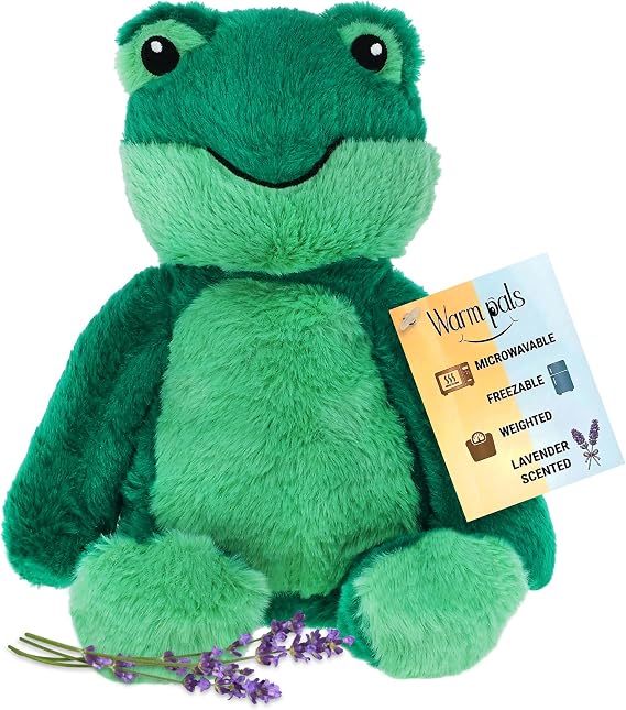 1i4 Group Warm Pals Frog, Microwavable Weighted Plush, Heated for Warmth