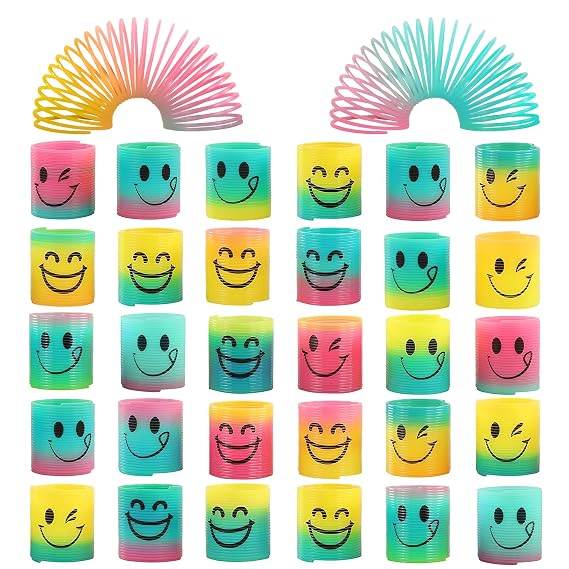 DIMROM 30 Pcs Rainbow Mini Spring Toys or Sensory Stimulation, Finger-Size