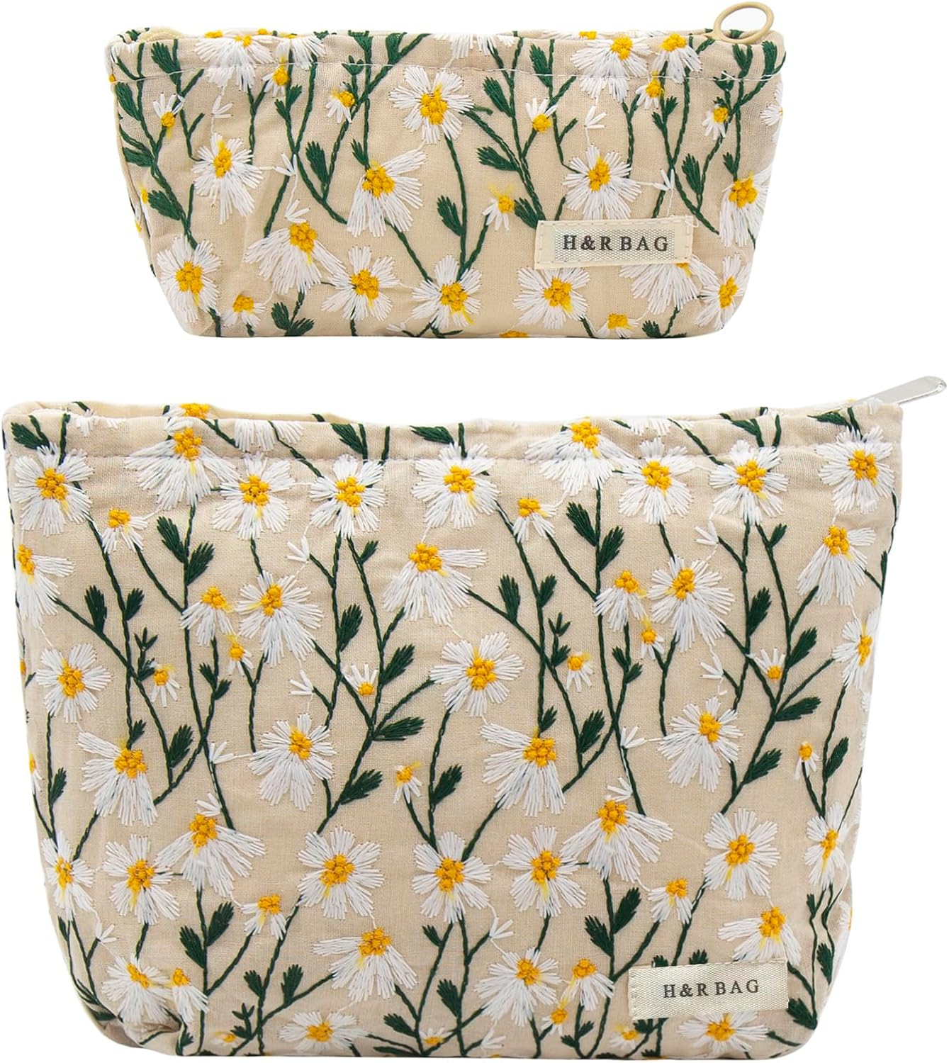 Makeup Bag, Set 2 Cosmetic Bags, Portable Pencil Case Makeup Pouch Travel Essentials Toiletry Bags for Women Girls