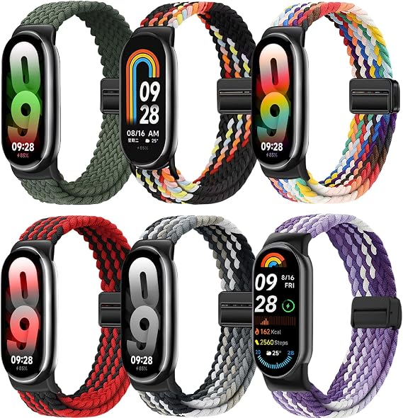 バンド Xiaomi Smart Band 10/9/8ストラップに対応 ナイロン織りの交換用ストラップ 安全なバックル付き ソフトで通気性のある調節可能なリストバンド 男女兼用