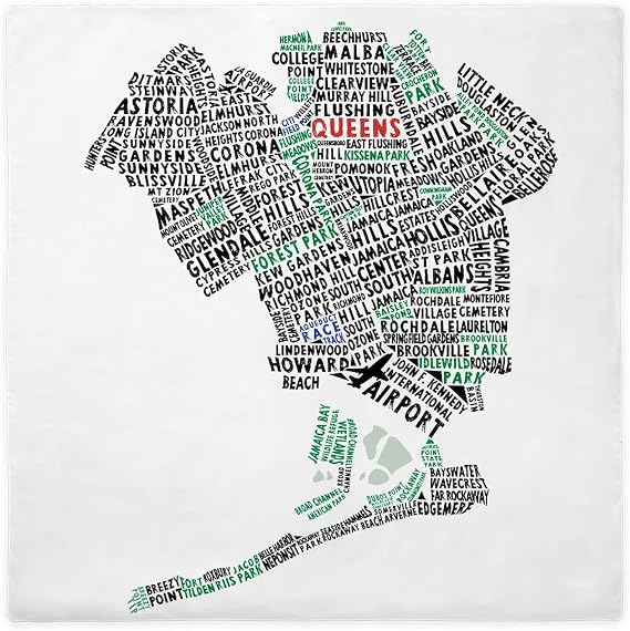 CafePress Queens New York Map Typography Queen Duvet Cover, Printed Comforter Cover, Unique Bedding