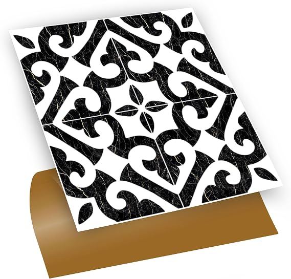 Tink Kendinden Yapışkanlı Fayans Çıkartması, Zemin Duvar Kaplama, Yapışkanlı Fayans Kaplama PVC Karo Hatayi Desenli 30x30 cm (11 ADET) 1 m²