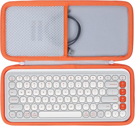 Lebakort Case Compatible with Logitech POP ICON Keys Keyboard | Lightweight & Carry, Dustproof Storage, Travel Friendly, Portable for Daily Use, Off White Case
