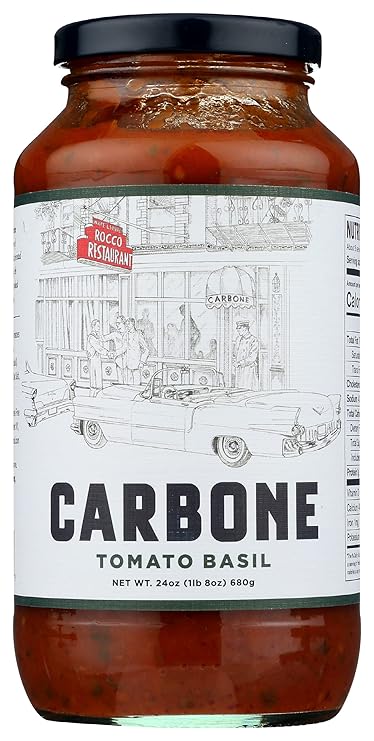 Carbone Tomato Basil Pasta Sauce, Fat Free, Non GMO, 24 Ounce (Pack of 6)
