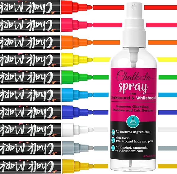 Chalkola 10 Bold Colors + Natural Spray Cleaner Bundle
