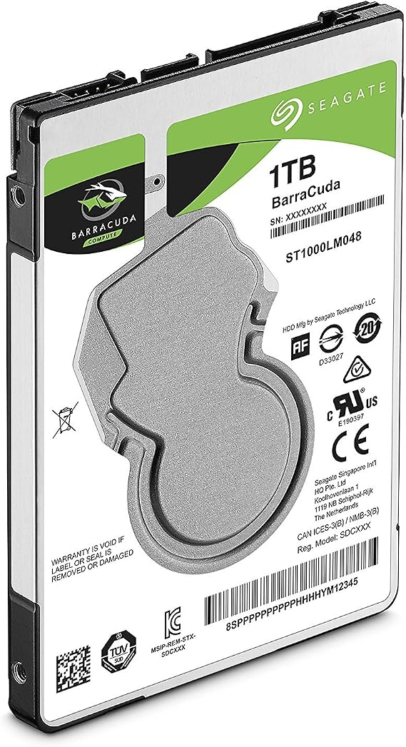 Seagate BarraCuda 1TB Internal Hard Drive HDD 2.5 Inch SATA 6 Gb/s 5400 RPM 128MB Cache for PC Laptop (ST1000LM048)
