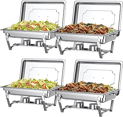 Chafing Dishes for Buffet Set – Chafers for Catering & Buffet Warmers with Lids | Serving Food Warmer & Chafers Servers Sets