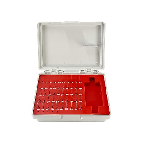TEXALAN(R) Plus Pin Gage Set with Storage Case Steel for Measuring Holes 190pcs 0.061"-0.250" M1